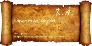 Káposztás Árpád névjegykártya